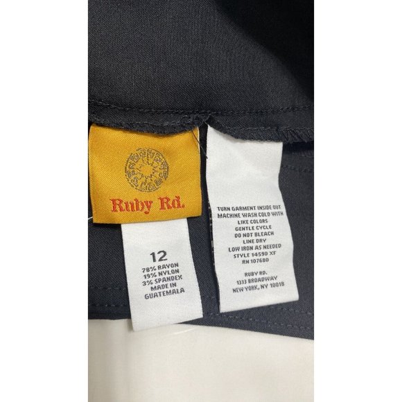 Ruby Rd Size 12 Women’s Slimming Waist Band Pants Brand New Black - Picture 5 of 10